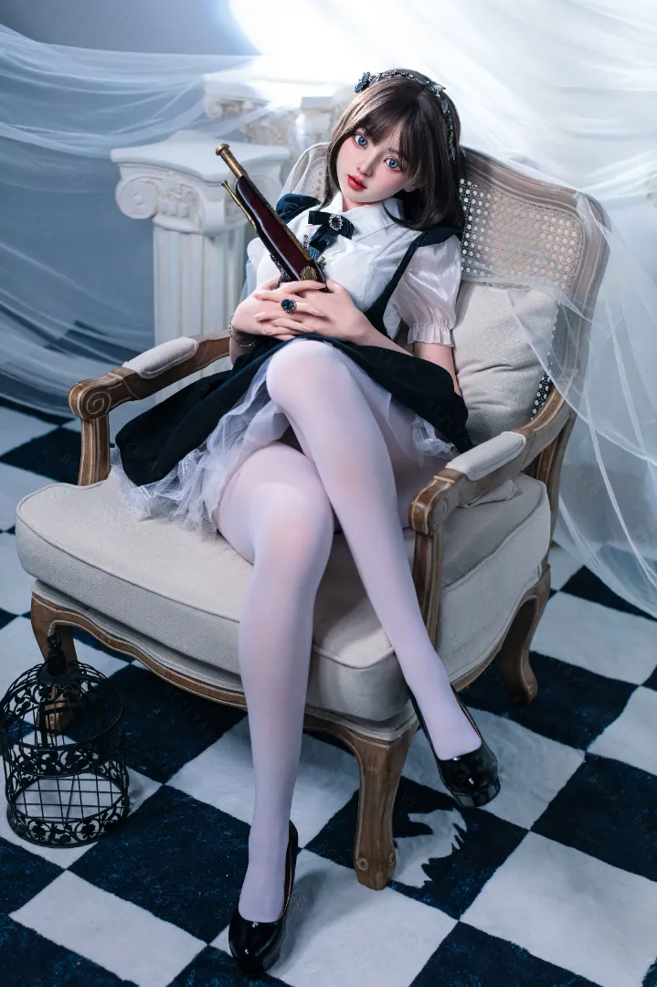 155cm (5ft1) A-Cup Ringan Silikon Patung Seks Kepala Rahang Boleh Gerak Convallaria